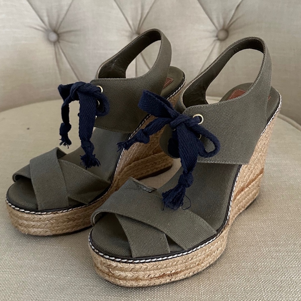 Tory Burch Wedge Espadrille Sandals size 6.5
